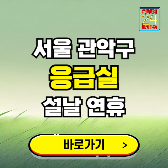 서울 관악구 설날 연휴 비상진료 응급실 병원 찾기 ❘ 내근처 24시 야간 심야 휴일 가능한 곳