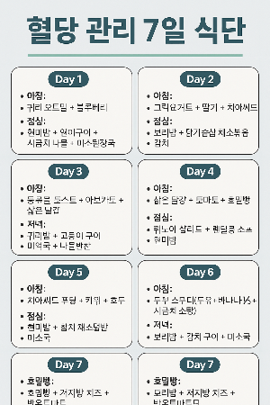 혈당 관리 식단 루틴 7일 플랜관련