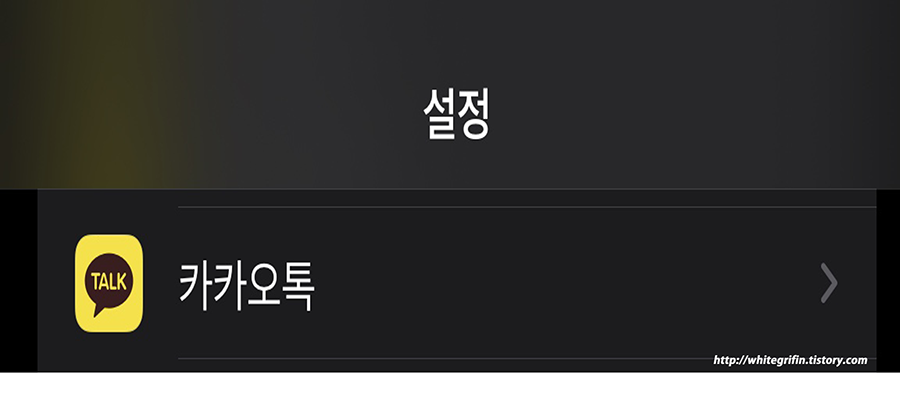 아이폰 설정시 카카오톡 어플 사진