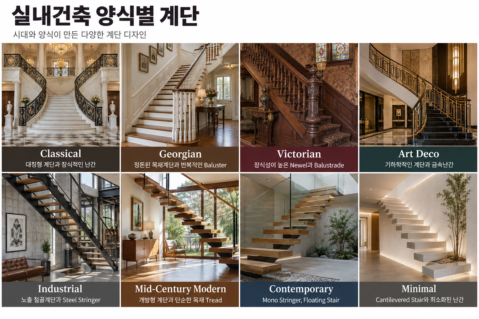 실내건축 양식별 계단