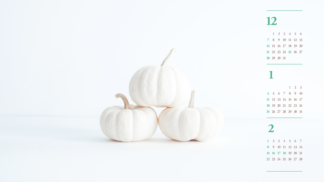 07 하얀색 호박 B - 2026년1월 달력배경화면