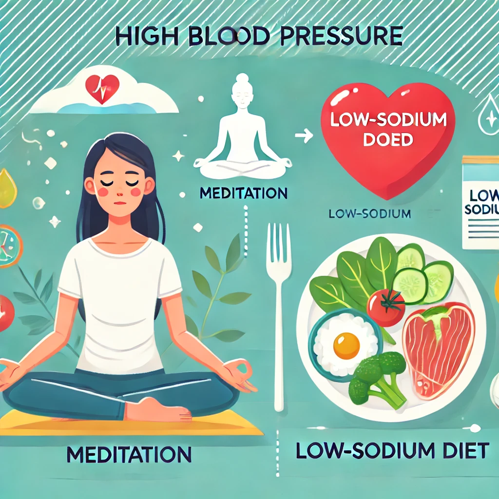 고혈압 예방을 위한 명상과 저염식 요리 예시