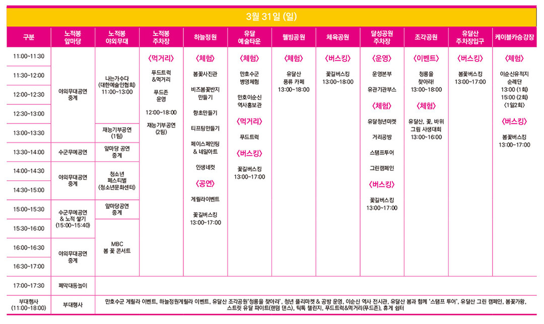  2024 목포 유달산 봄축제 일정표