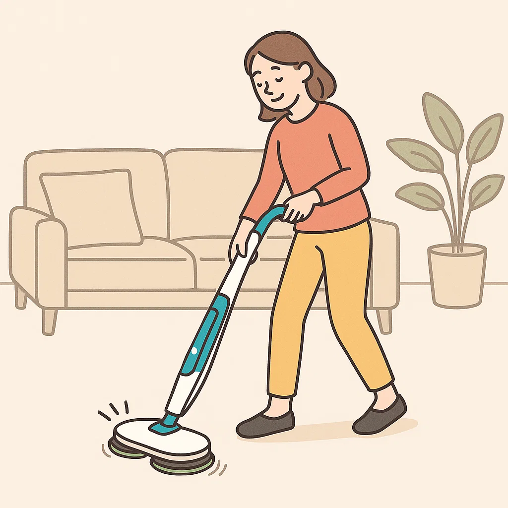 스팀청소기 작동 중 LED 점등