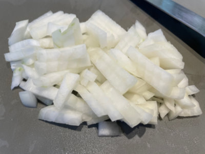 계란장조림 맛있게 하는법 - 부재료 준비, 양파 다지기