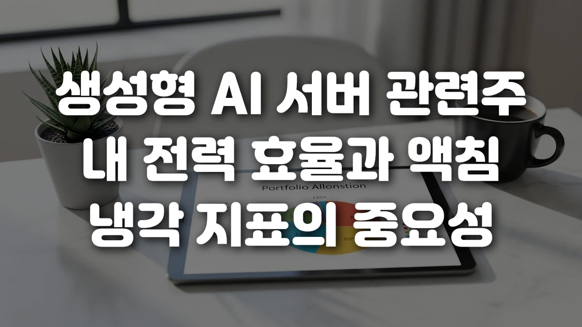 생성형 AI 서버 관련주 내 전력 효율과 액침 냉각 지표의 중요성