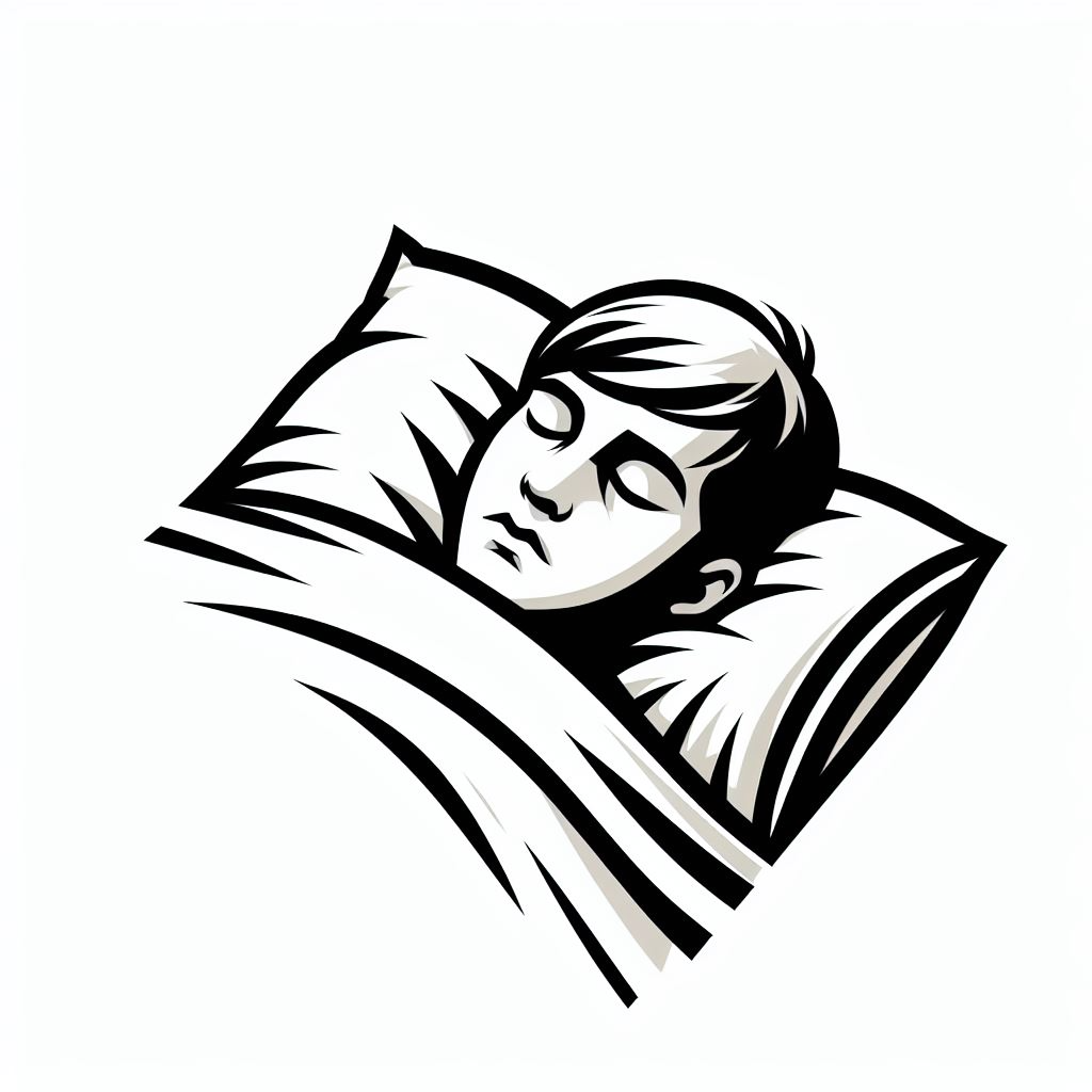 침대에서 잠자는 모습 로고 1