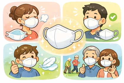 호흡이 편한 KF94 마스크 착용 비교 예시3