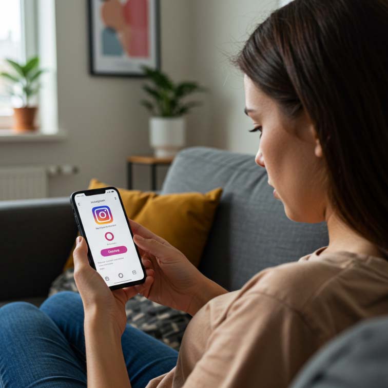 모바일에서 인스타 계정 삭제하기