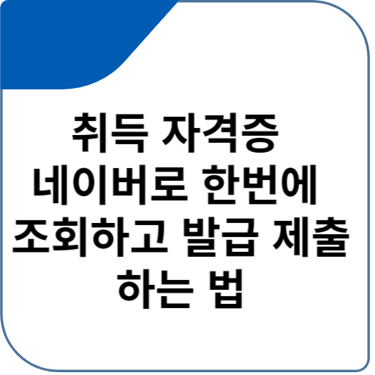 취득 자격증 네이버로 한번에 조회하고 발급 제출하는 법