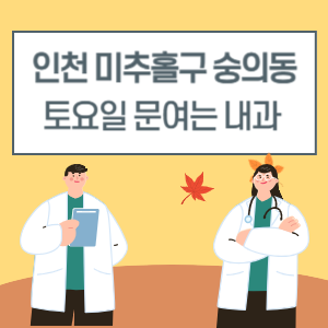 인천 미추홀구 숭의동 토요일 내과 진료 병원 리스트