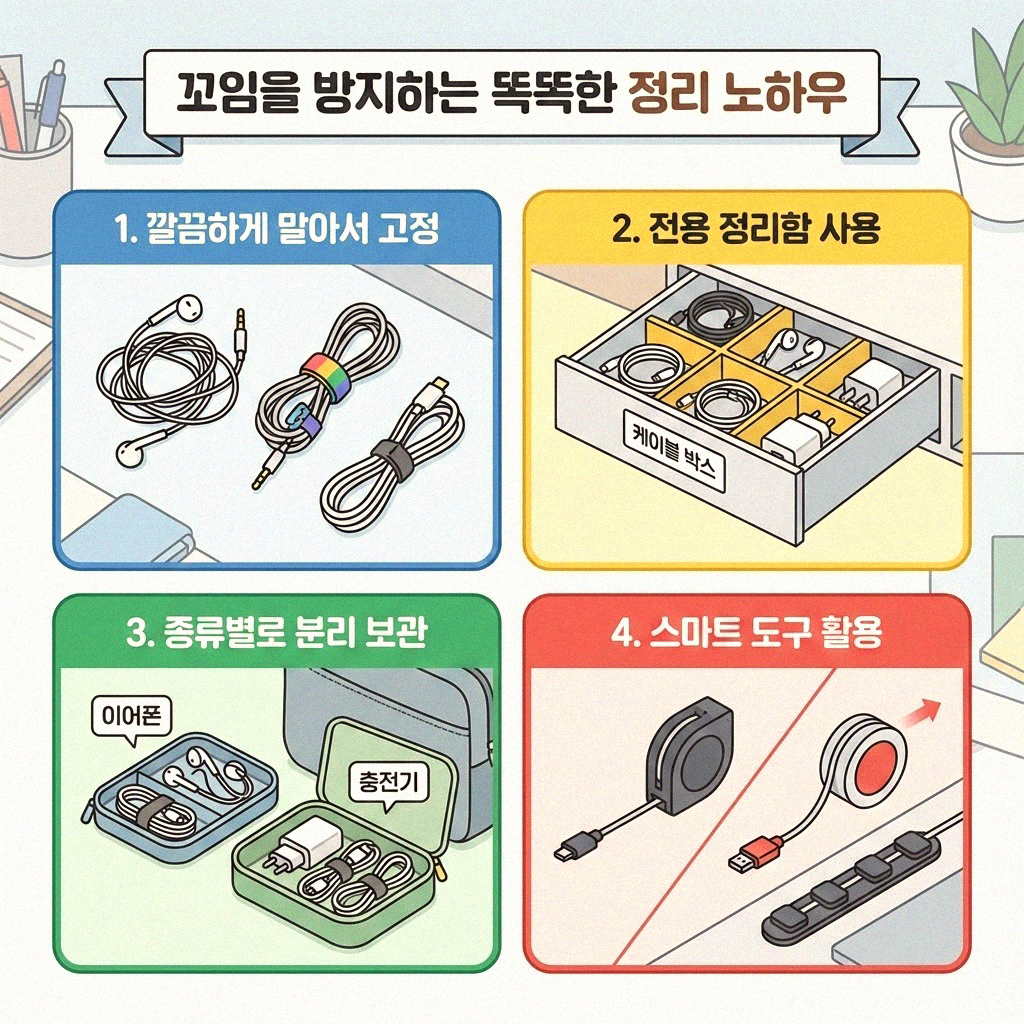 복잡한 전선 꼬임 속 시원하게 푸는 정리 비법