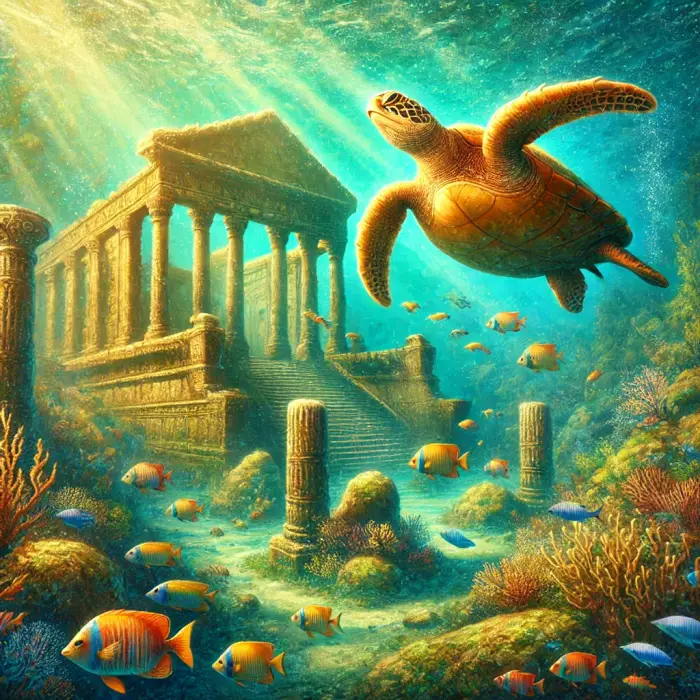 황금빛 바다 속 도시