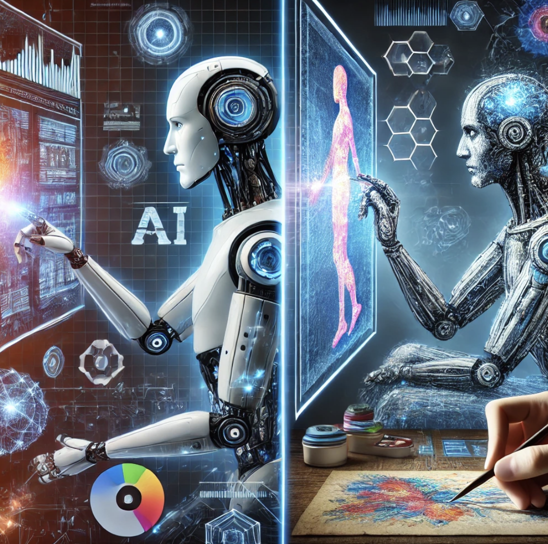 ai와 사람을 비교하는 사진