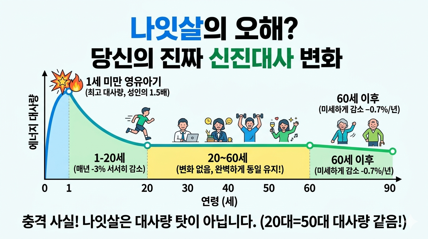 신진대사 변화: 나잇살 탓? 신진대사량은 동일하다!