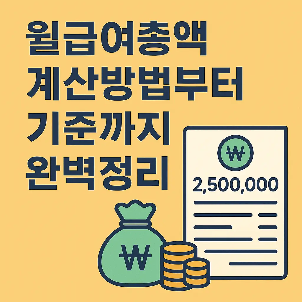 월급여총액 계산방법부터 기준까지 완벽정리