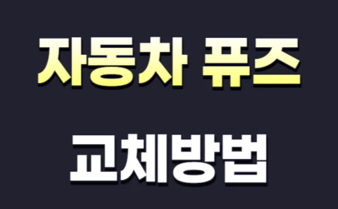 자동차 퓨즈 교체하는 방법