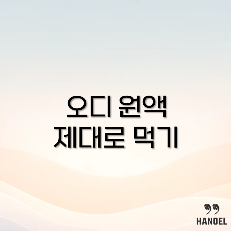 오디 먹는법
