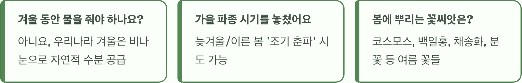 봄에 피는 꽃씨앗, 가을에 심어야 하는 이유 (추파)