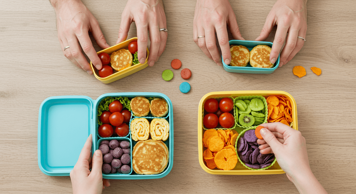 도시락 반찬과 간식 조합으로 구성하는 테마 도시락 아이디