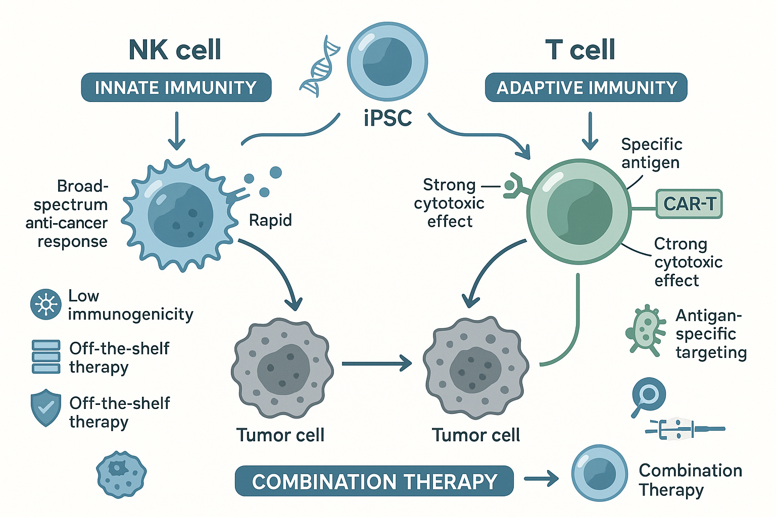 iPSC 유래 NK 세포 vs T 세포