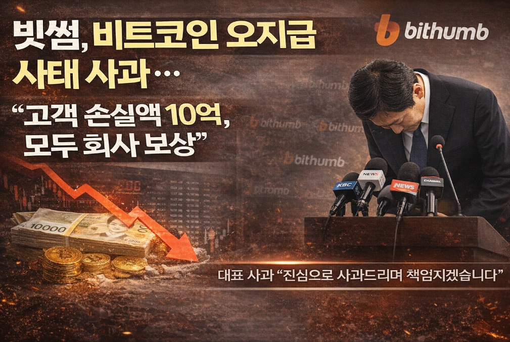 빗썸 62만 BTC 오지급 사고, 고객 손실액 10억 전액 회사 보상 결정