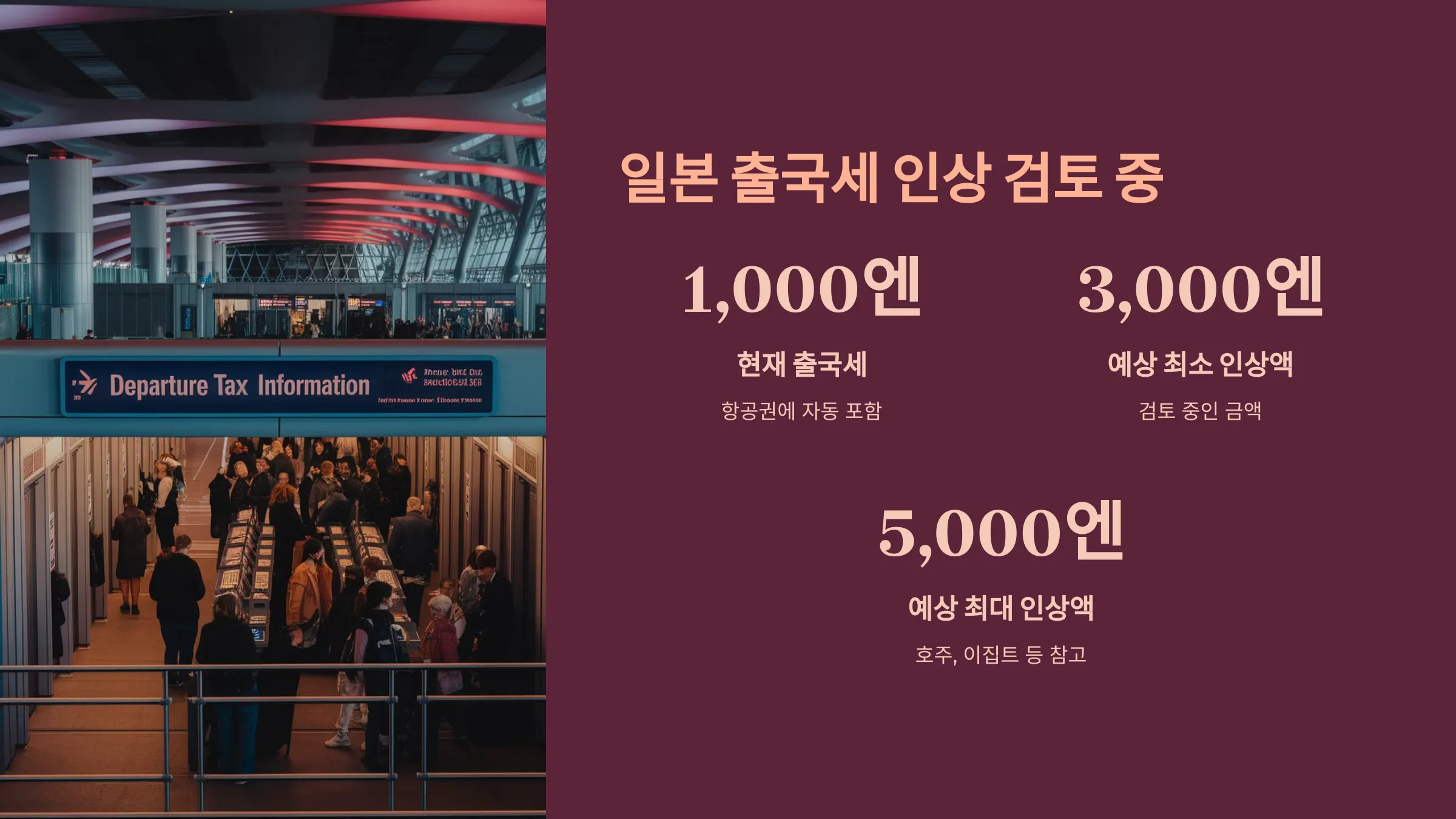 2026년 일본 출국세 인상안