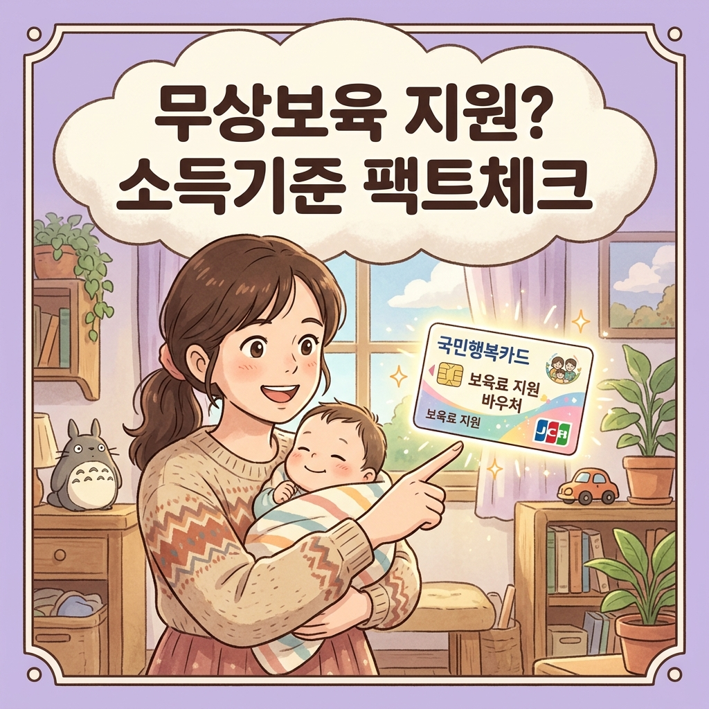 2026년 보육료 유아학비 소득 기준 무상 보육 팩트체크