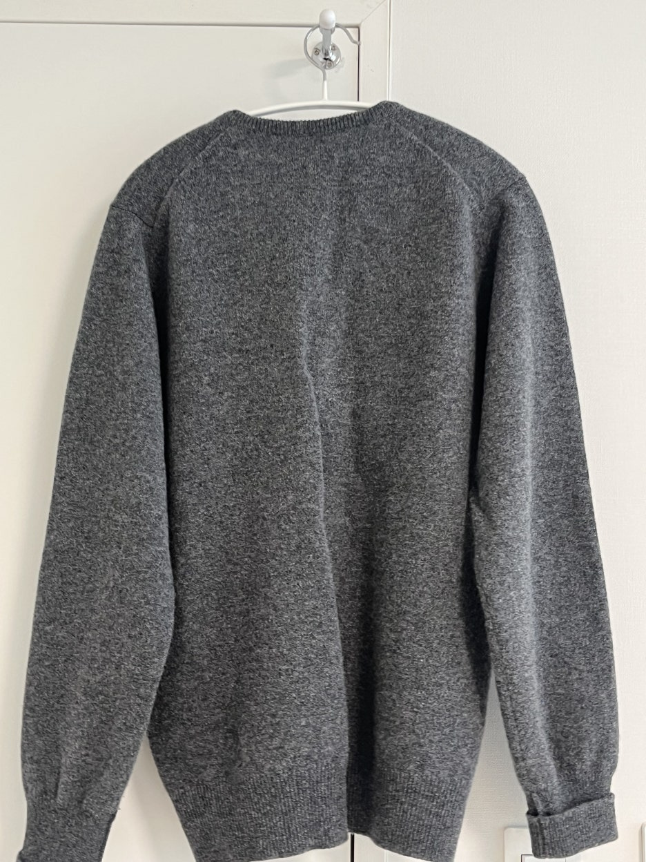 [William Lockie] 윌리엄로키 Rob V-Neck Sweater(Grey) 리뷰 및 사이즈 팁