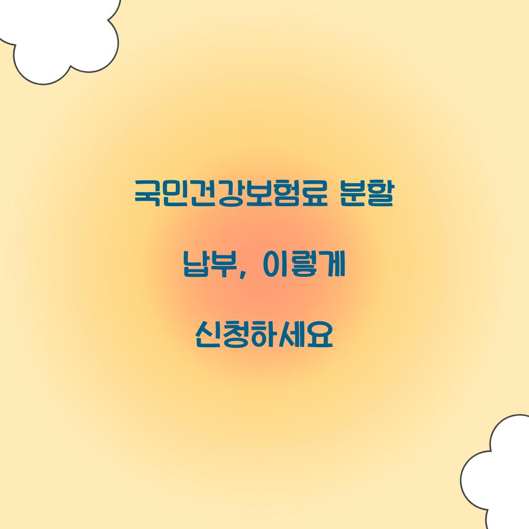 국민건강보험료 분할 납부