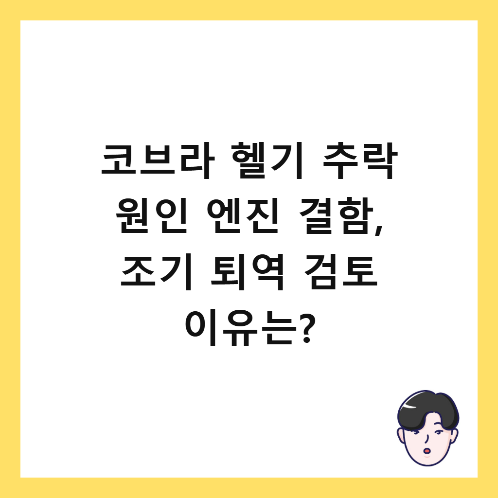 코브라 헬기 추락 원인 엔진 결함, 조기 퇴역 검토 이유는? 썸네일