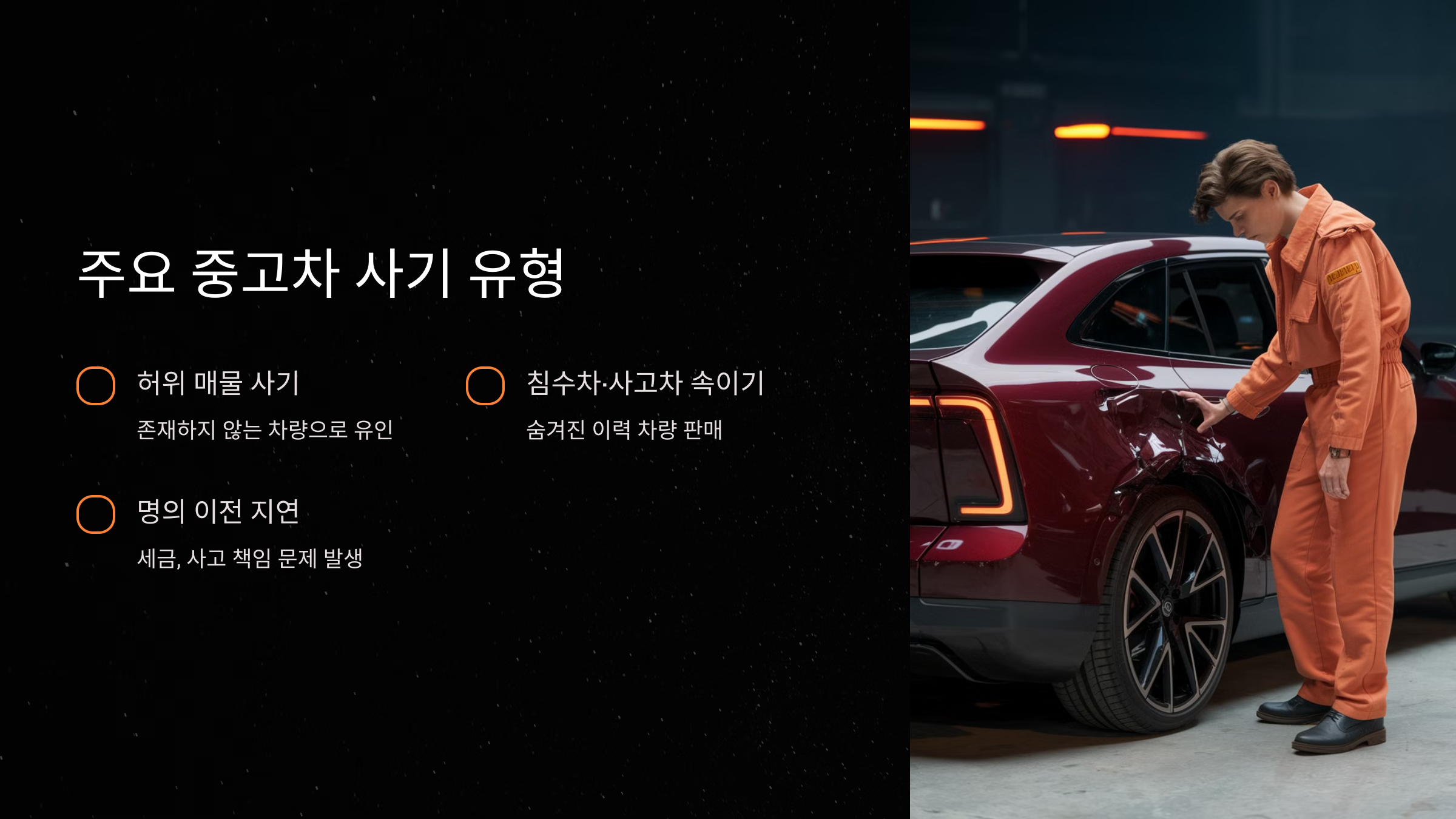 자주 발생하는 중고차 사기 유형