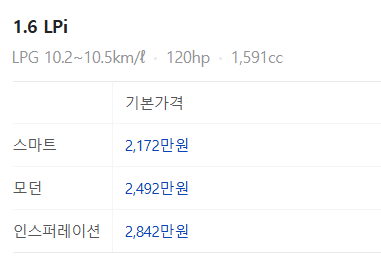 현대 아반떼 신차 가격