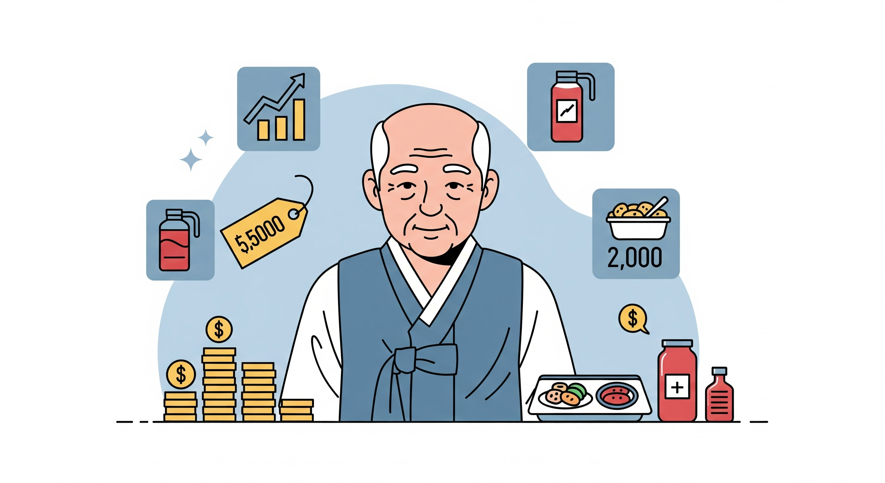 "고물가로 고통하는 은퇴자들!"에 대한 이미지입니다.