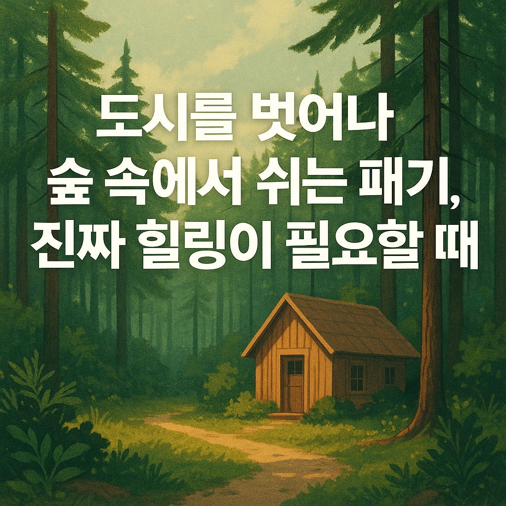 도시를 벗어나 숲 속에서 쉬는 패키지. 진짜 힐링이 필요할 때