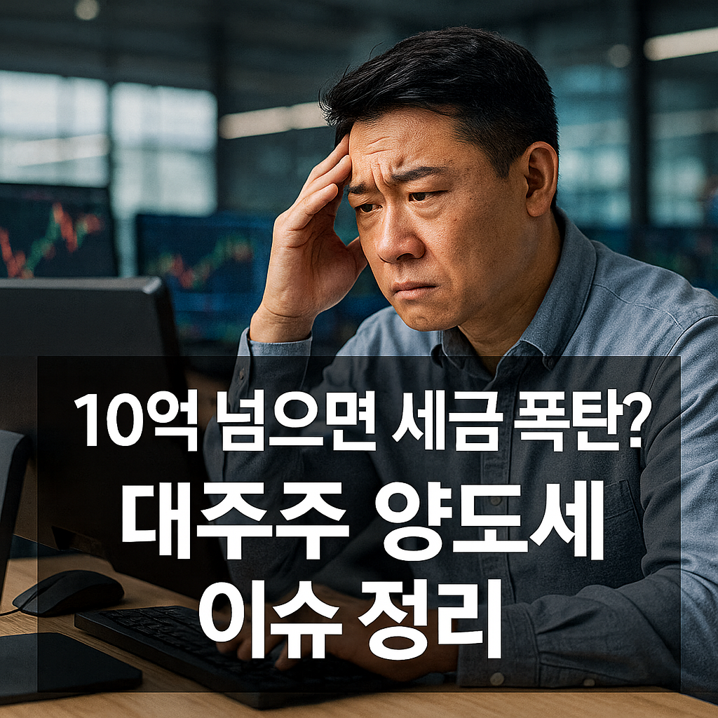 10억 넘으면 세금 폭탄? 대주주 양도세 이슈 정리