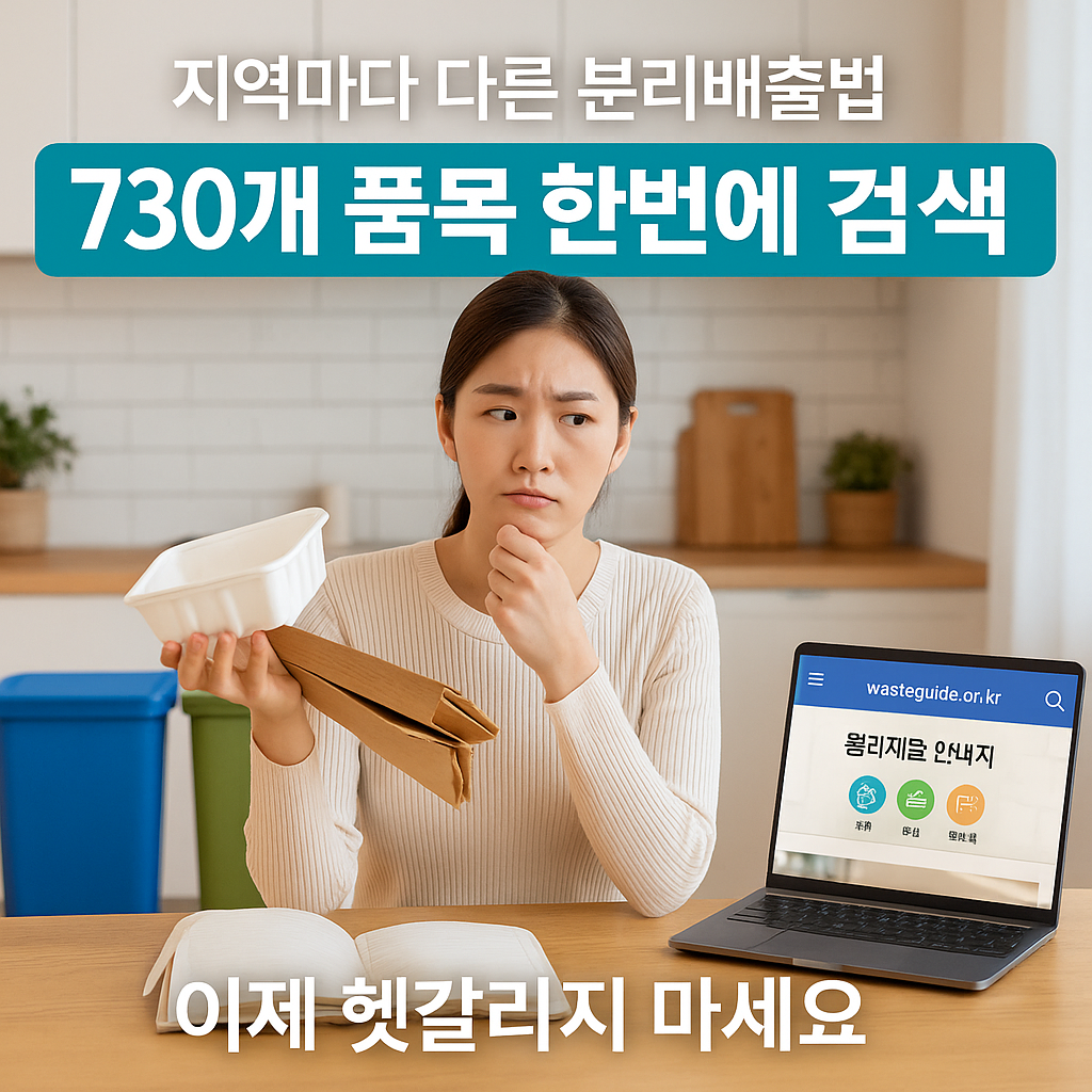 생활폐기물 분리배출 누리집으로 한방에 해결 (출처: 정책브리핑-환경부)