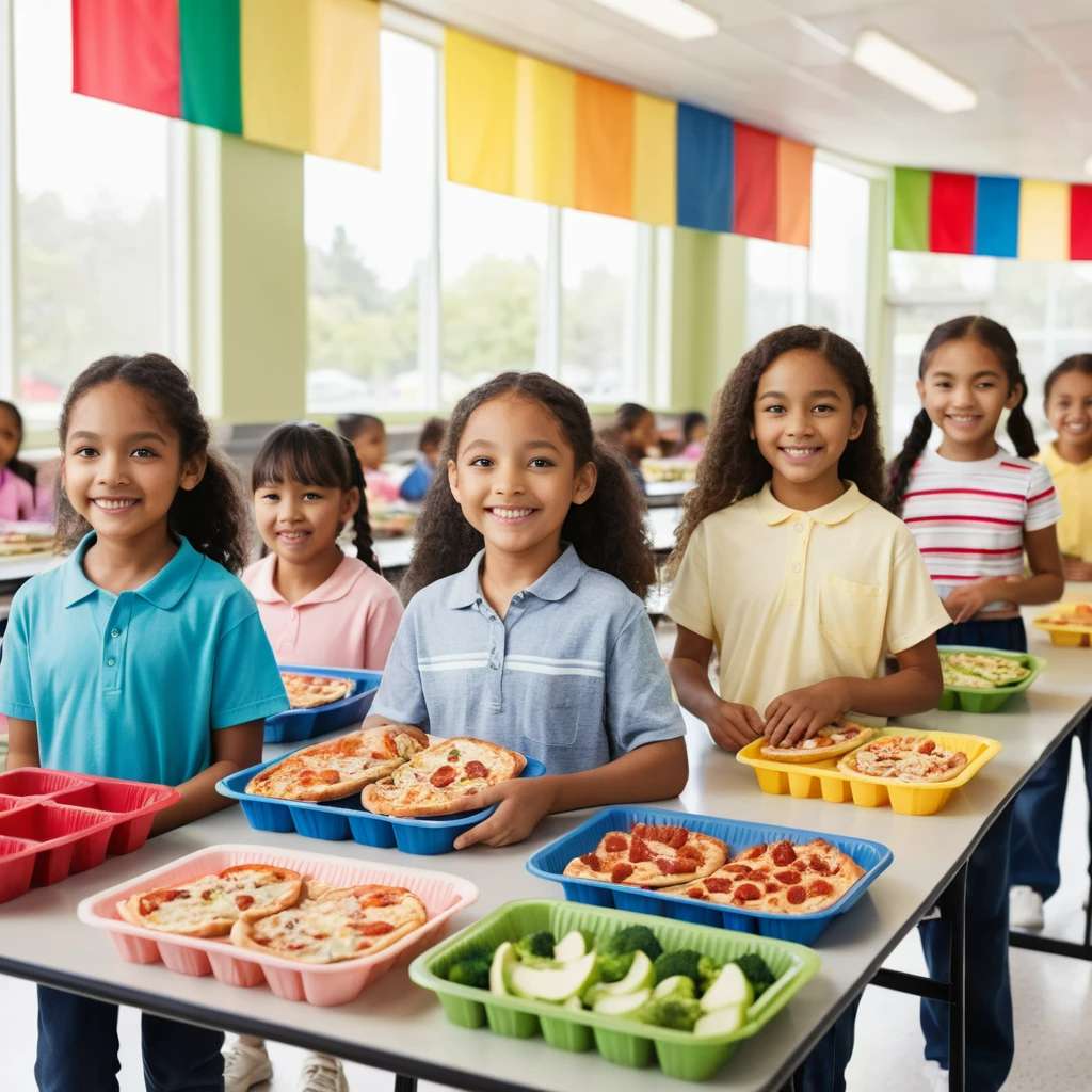 급식을 받고 있는 아이들