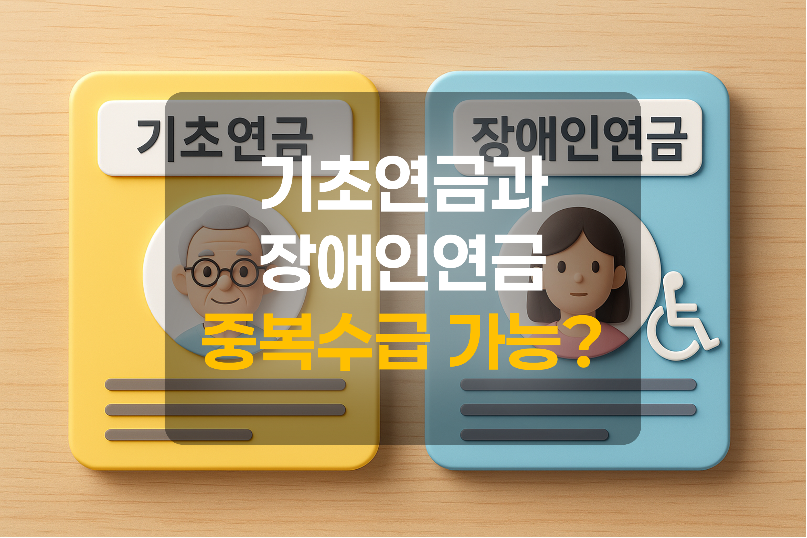 기초연금과 장애인연금을 표현한 그림