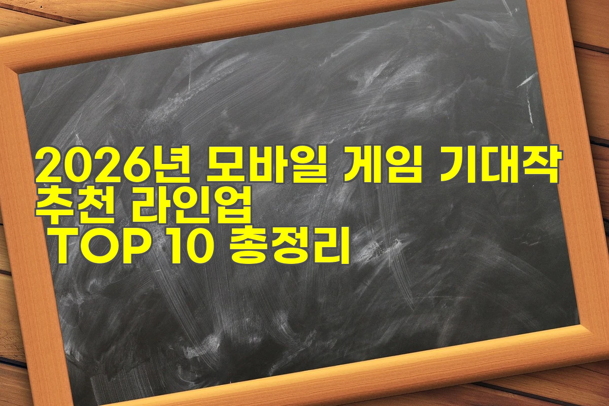 2026년 모바일 게임 기대작 추천 라인업 TOP 10