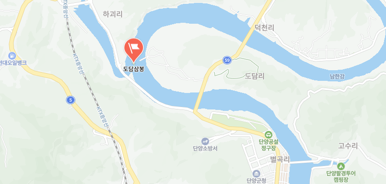도담삼봉 위치 지도 캡처 사진