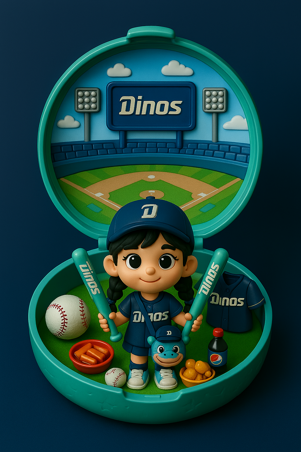 nc 다이노스 컨셉으로 요청한 폴리포켓 이미지