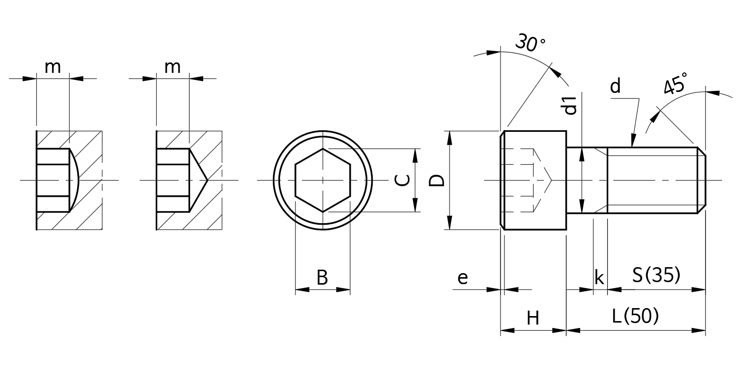 육각구멍붙이볼트의-치수