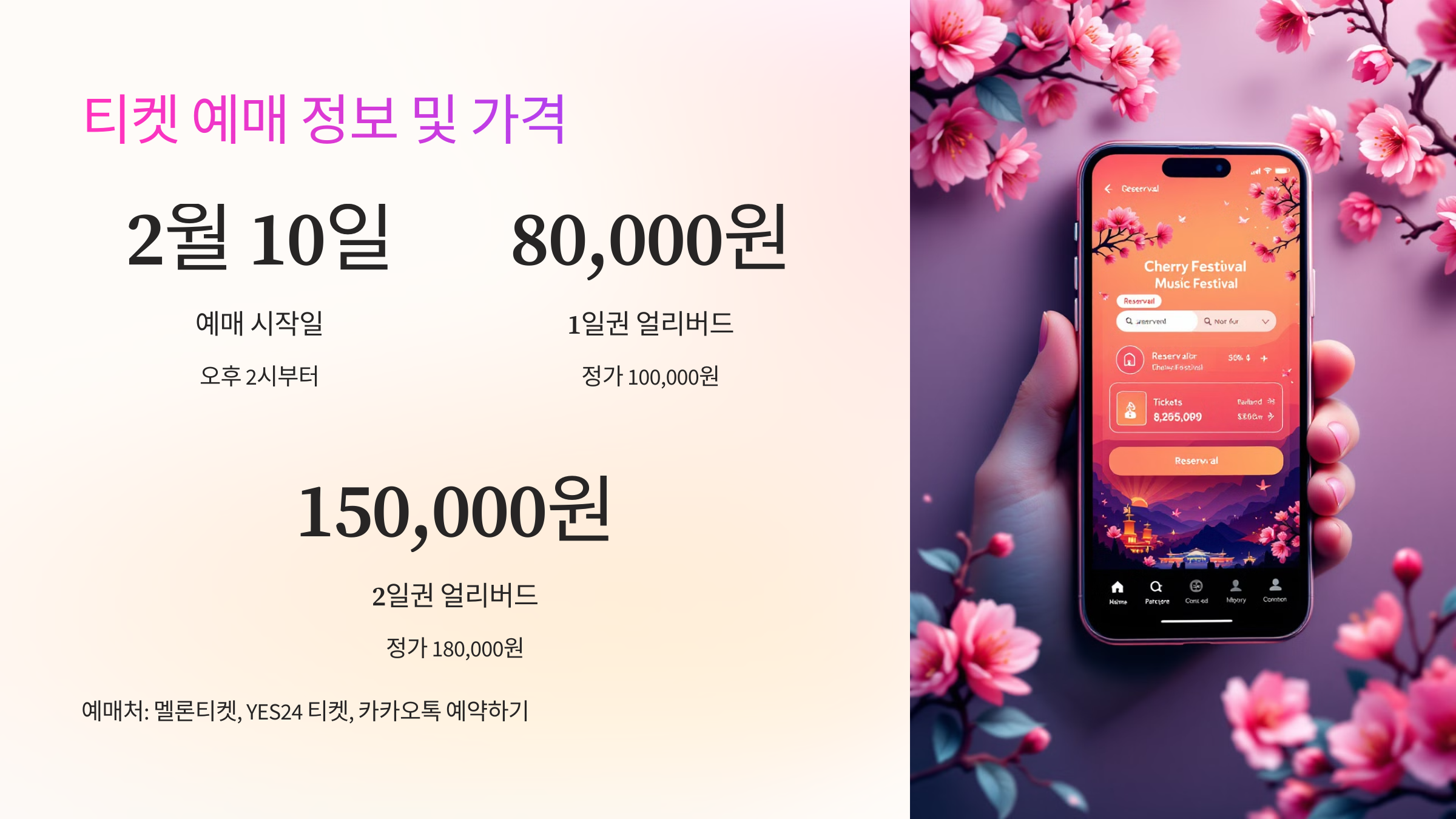 🎟️ 티켓 예매 정보 및 가격