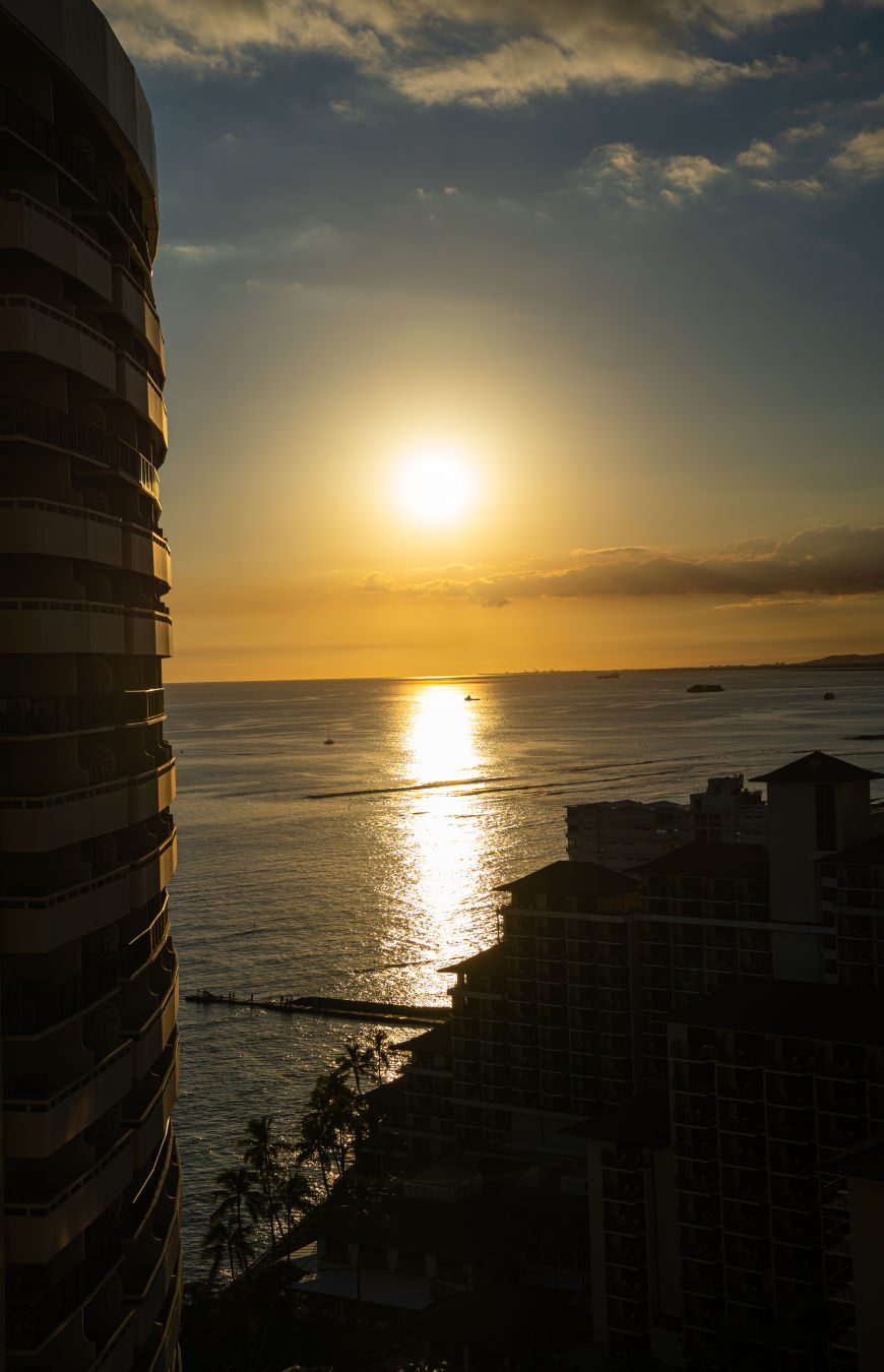 하와이 쉐라톤 와이키키 일몰