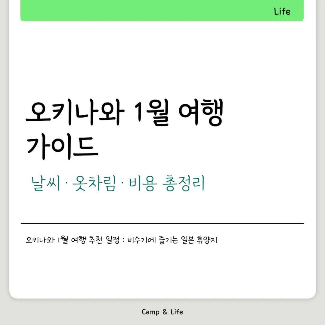 오키나와 1월 여행