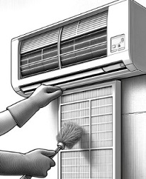 벽걸이 에어컨 청소