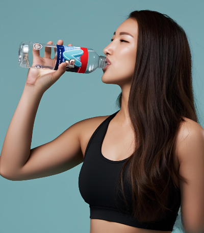 당철수 마시는 운동하는 여성