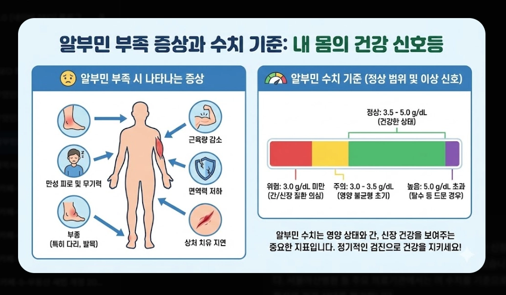 알부민 효능 완벽 분석 [2026 최신] 부족 증상 수치 및 올바른 제품 선택 가이드