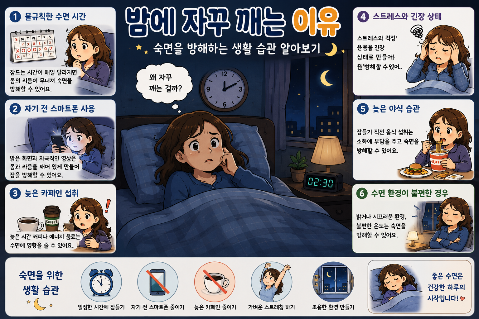 밤에 자꾸 깨는 이유